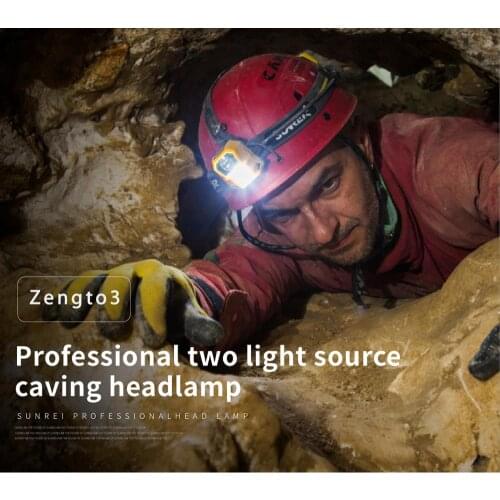 Outdoor rechargeable Headlamp: Zengto3 Caving Headlamp for Fishing/Climbing/Trakking/Hiking/Camping/venture, IPX6