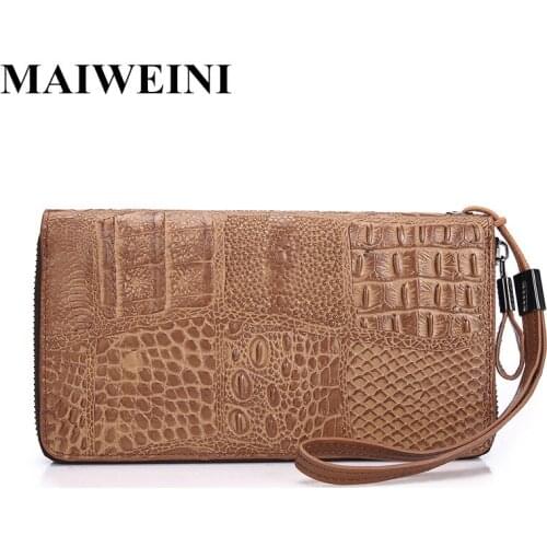 2018 New Brand Men Wallet Cow Leather Purse Male Long Clutch Handy Bags Business Carteras Mujer Wallets Mens Clutch Bags