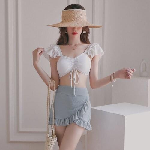 2021 New Bikini Women Solid Swimwear Push Up Swimsuit Pleated Biquini Sexy Bikinis Pad Bathing Suit Black Beachwear