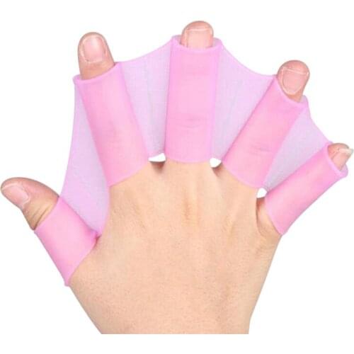 NEW Swim Swimming Silicone Gear Fins Hand Webbed Flippers Paddle Diving Training Gloves