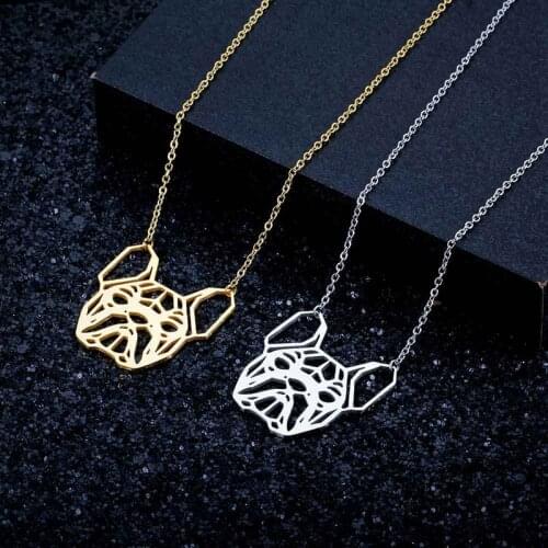 Noter Stainless Steel French Bulldog Necklace Minimalist Pendant Necklace Women Men Chain Link Necklace Causal Jewelry Necklace
