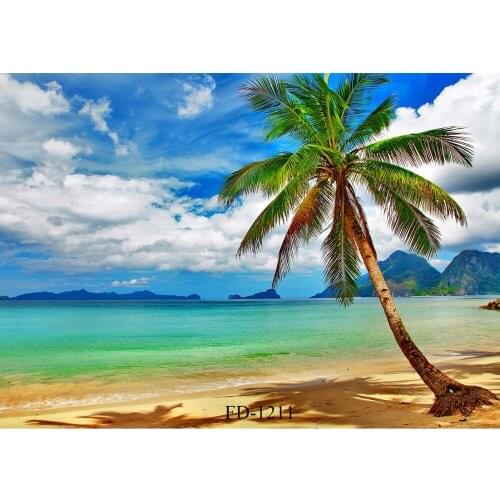 Beach Palm Tree Photography Backdrop for Photo Booth Child Baby New Born Vinyl Cloth Printed Photo Background Photo Shoot