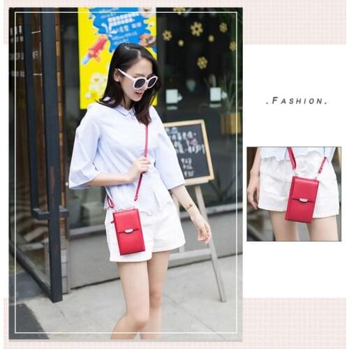 Suitable for iPhone Samsung Universal Mobile Phone Bag Shoulder Bag Wallet Handbag Mini Messenger Bag Coin Purse Card Case