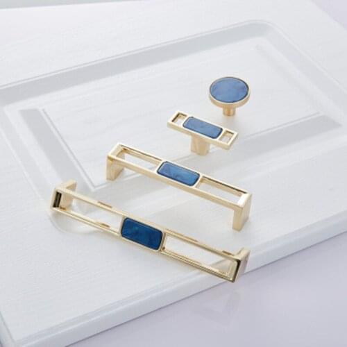 Handles for Kitchen Cabinets Blue Nordic Marble Shell Cabinet Handle Knobs Drawer and Wardrobe Pulls Furniture Hardware