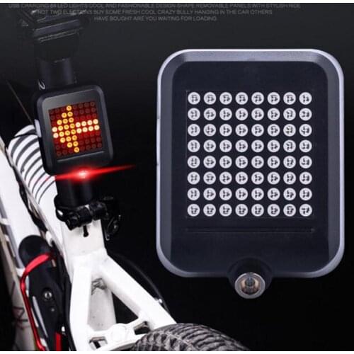 Universal USB Charged Smart Bike Turn Signal Brake Light Warning LED Tail Lamp Bicycle Accessories Replacement Parts
