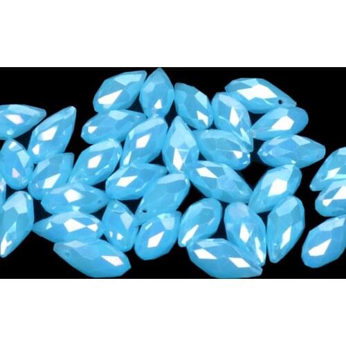 5x7mm/6x12mm Austria Lake Blue AB Teardrop Crystal Loose Spacer Glass Beads DIY Jewelry Making For Bracelet Necklace