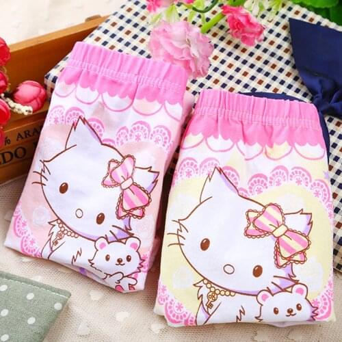 6 Pieces cartoon cat bow-knot flower girls trunk boxers kids shorts child panties cotton pants children underwear Cute briefs