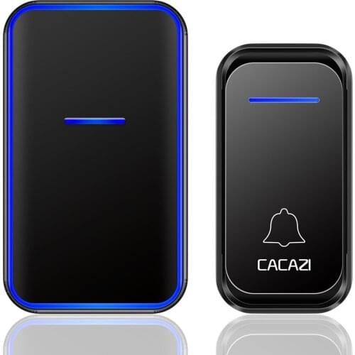 CACAZI Home Intelligent Wireless Waterproof US EU UK AU Plug Door Bell Chime 1 Button Battery 1 Receiver AC