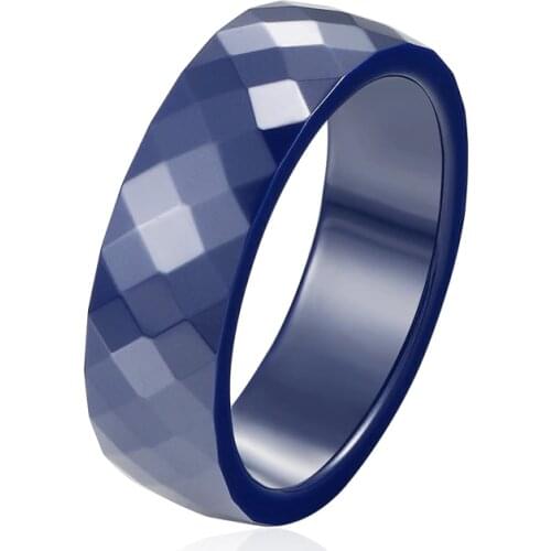 Top Quality Personality Dark Blue And Black Multi-Faceted Ceramic Rings Men Women New Fashion Jewelry Ring Gift Wholesale
