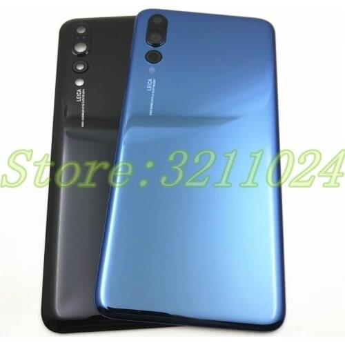 Back Battery Cover Case For Huawei P20 Pro Glass Rear Door Housing Cover Case Back With Camera Frame Lens + Adhesive