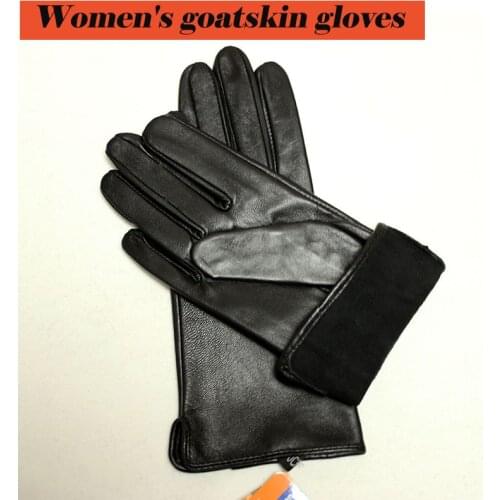 Goatskin gloves womens thin section sheepskin touch screen unlined single-layer riding driving leather gloves free shipping
