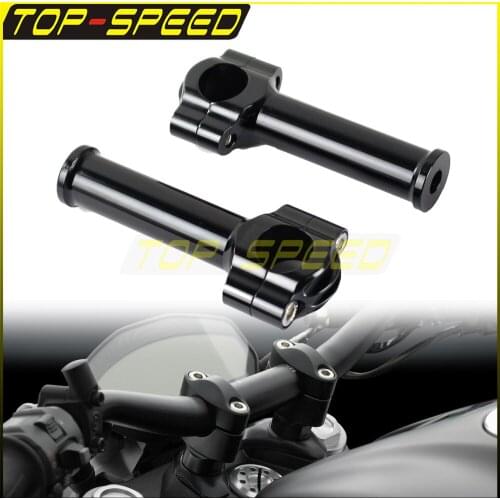 1.2cm/0.5 1 Pair Motorcycles Black Handlebar Riser Bar Mount Handle Clamp Universal For Harley Sportster XL 883 1200 48