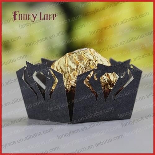 60pcs Hollow Out Chocolate Mini Cupcake Wrappers Packing Cupcake Liners for Halloween Party Decorations Supplies