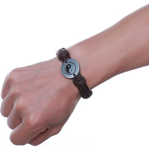 Fashion Retro Small Jewelry Alloy Gossip Adjustable Weave Hand Rope Brown Men Show Personality Bracelet Exquisite Gifts Jewlery