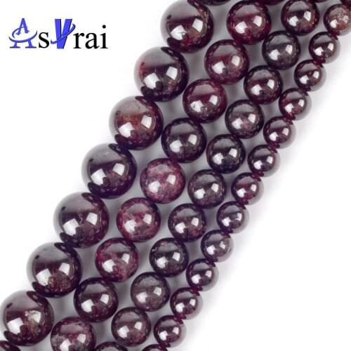 Natural Stone Red Garnet Beads For Jewelry Making 3 4 6 8 10 12mm Round Loose Spacer Beads DIY Bracelet Necklace Accessories 15"