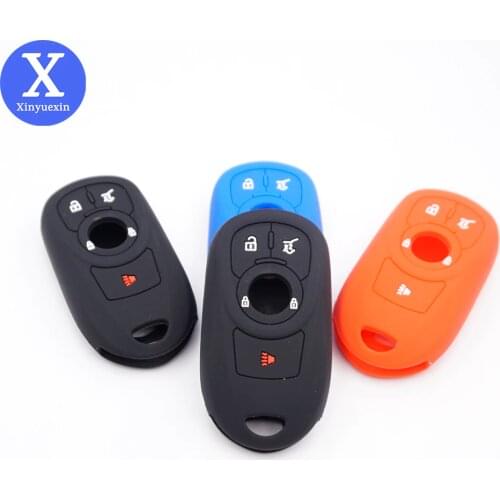Xinyuexin Car Key Cover Case for Buick Verano Regal Lacross Encore Envision Enclave Smart Key Case for Car 2017-2019 4Button