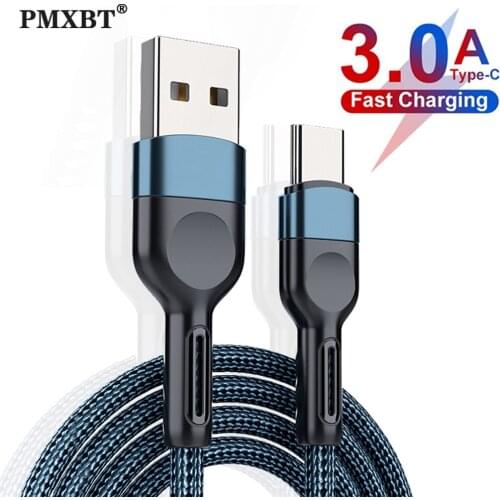 2m USB Type C Cable Fast Charging Charger For Xiaomi Huawei Honor Samsung USB-C Data Wire Cord Mobile Phone USBC Type-C Cable 1m