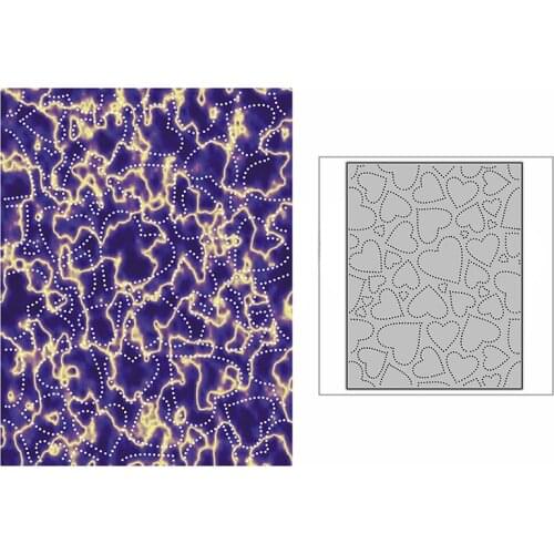 New Spotted Full of Love Heart Background Plate Craft Embossing Mold 2021 Metal Cutting Dies for Scrapbooking Album Card Making