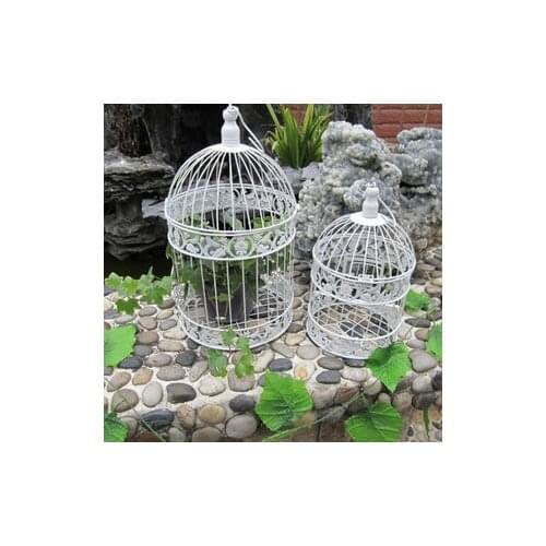 Fashion iron wrought iron birdcage white small bird cage decoration hanging bird cage