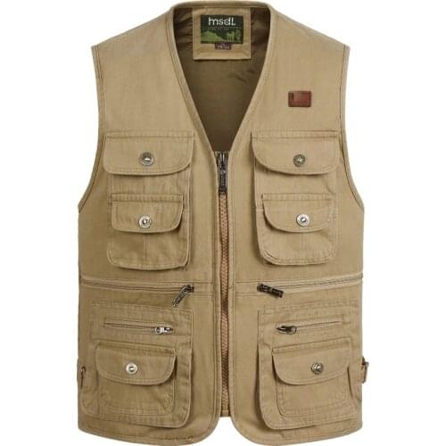 Large Size S-4XL Tactical Masculine Waistcoat Men Multi Pocket Unloading Sleeveless Vest Photographer Reporter Summer Jacket