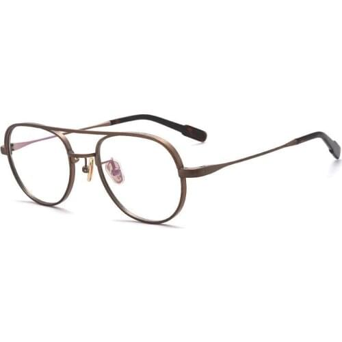 Handmade Pilot Pure Titanium Retro Oval Glasses Frames Men Optical Eyeglasses Women Myopia Reading Eyewear Spectacles Oculos