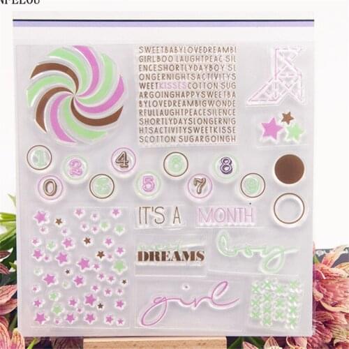 PANFELOU windmill words Transparent Clear Silicone Stamp/Seal for DIY scrapbooking/photo album Decorative clear stamp sheets