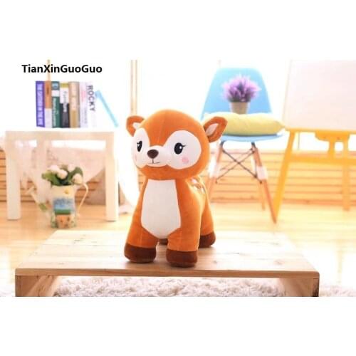 About 30cm cartoon brown sika deer plush toy soft doll throw pillow birthday gift w2778