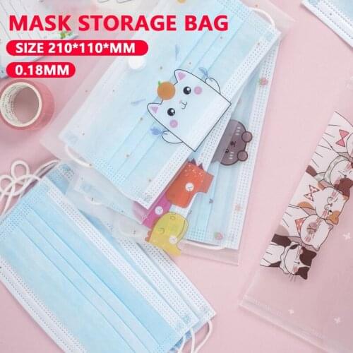 Portable Waterproof Cartoon Mask Storage Bag/Anti Dust Mask Storage Bag Holder Masks Keeper Orginazer Bag For Kids Students