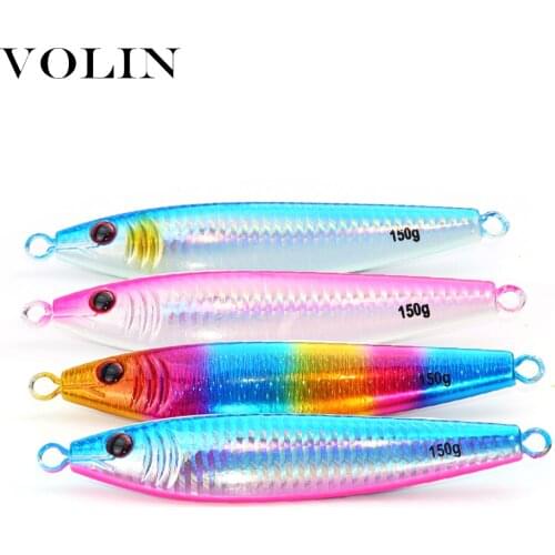 VOLIN 1pc 120g 150g 200g Shore Casting Jigging Lead Fish Metal Lure Sea Bass jigging Bait Sinking Fishing Lure Tackle