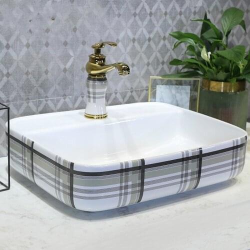 Bathroom vanity bathroom sink bowl countertop Rectangular Ceramic wash basin bathroom sink