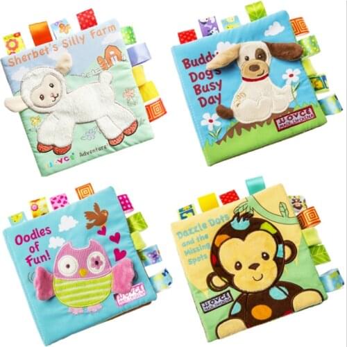 Early Education Toys English Palm Book Animal Digital Cognition Baby Soft Toy Cloth Baby 3D Book
