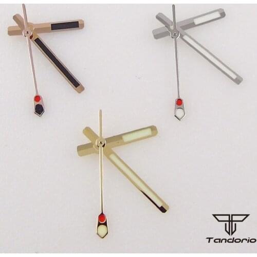 Rose/Yellow Gold Second hands Black edge white Watch Hands Luminous for NH35 Movement