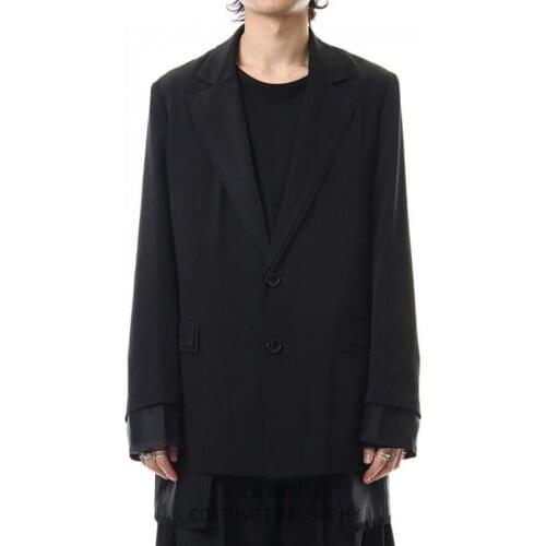 S-5XL 2020 Mens clothing fashion hair stylist Casual Multi panel loose two piece design Suit coat plus size costumes