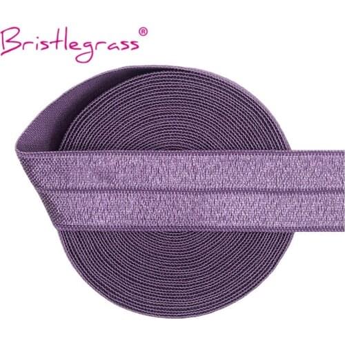 BRISTLEGRASS 5 Yard 3/4" 20mm Solid Shiny Fold Over Elastics FOE Spandex Satin Band Tape Hair Tie Headband Dress DIY Sewing Trim