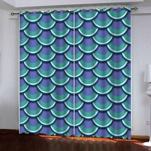 3D Digital Print stereo blue purple circle Blackout Curtain Bedroom Windows Curtains For Living Room Drapes Custom