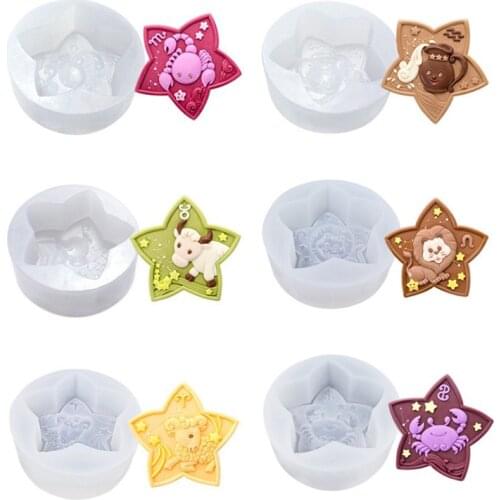 Twelve Constellation Fondant Cake Silicone Mold Soap Mold Resin Mold Soap Making Tools Cake Decorating Moon Cake Mold