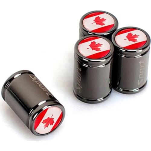 Sport Copper Auto Car Tire Wheel Valve Dust Caps Cover For Daewoo Matiz Nexia Lanos Nubira Lacetti With Canada Flag