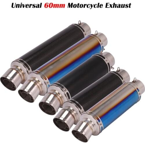 Universal 60mm Motorcycle Exhaust Escape Modified muffler Carbon Fiber Silencer GP Pipe DB Killer For duke 390 NC700 SF750 Z400