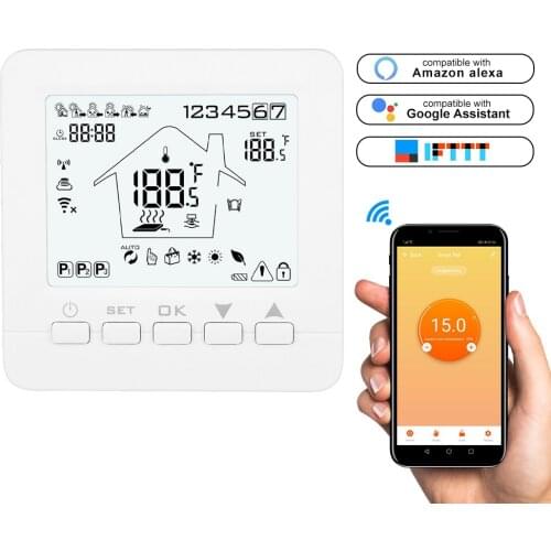 WIFI Thermostat Smart Thermostat Gas Boiler /Water/ Electric Floor Heating WIFI Controlled Thermostat Voice 16A/3A