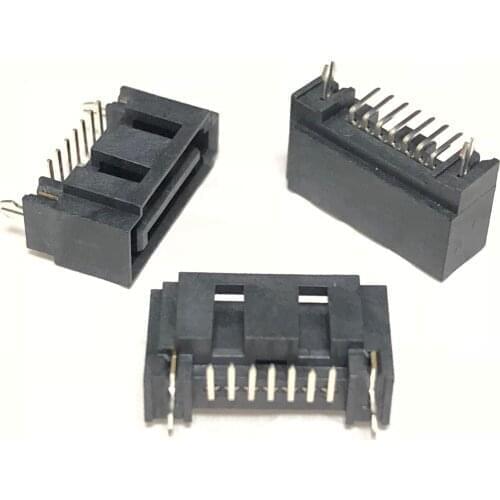 SATA Hard Disk Interface Socket SMT Connector Female Base SATA 7Pin 90 Degree bent Pin Plug All Inclusive Open Window A type