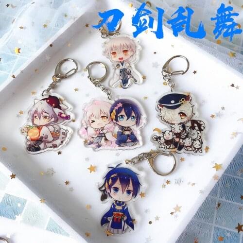 1pc Anime Touken Ranbu Online Kashuu Kiyomitsu Nakigitsune Acrylic Pendant Keychain Keyrings