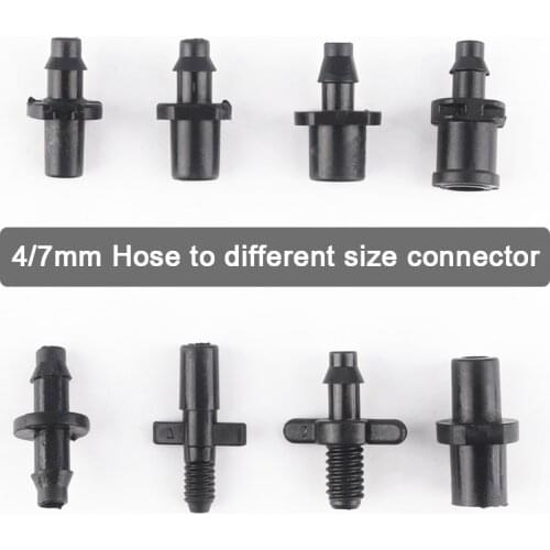 20Pcs Irrigation Dripper Sprinkler 1/4" Hose Double Barb Straight Connectors 4/7MM Tube Joint Watering Kit Straight Accessories
