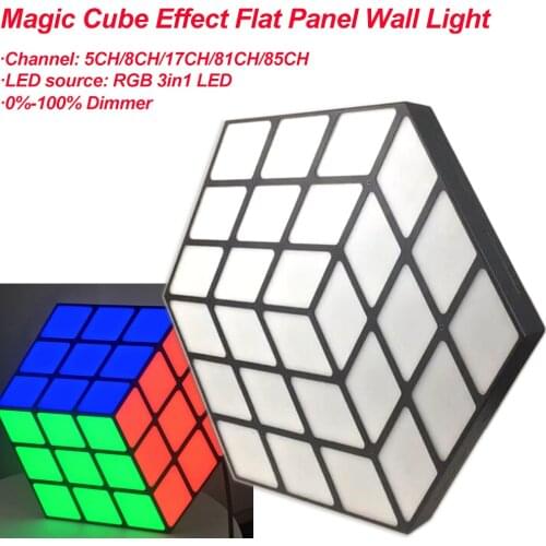 3D Night Lamp LED Magic Cube Effect Flat Panel Wall Light Party DJ Bedroom Decor Nightlight Holiday Festival Decoration Lights