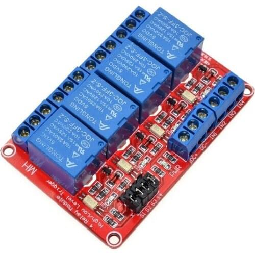 5V 4 Channel Way 4CH Relay Module With Opto Isolation Supports High And Low Level Trigger Optocoupler DIY Remote Control