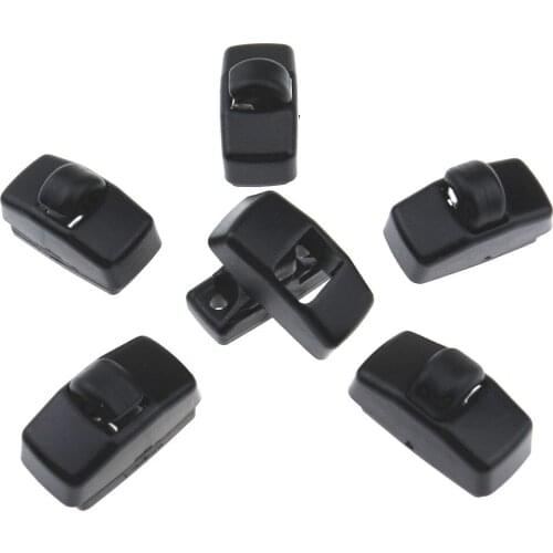 6Pcs Black Sun Visor Hook Buckle, For Volkswagen Passat Beetle Jetta Golf GTI Mk4Bora Sharan Touran EOS Seat Alhambra 3B0857561B