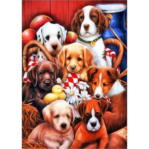 Full round diamond painting Animal dog 5D DIY diamond embroidery mosaic landscape art kit home decoration
