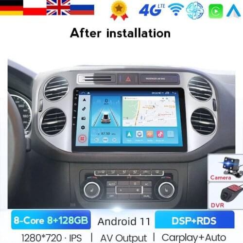 8cores 6G+128G 1280*720 IPS Screen Android 10 Car Radio Multimedia Video Player For Volkswagen Tiguan 1 NF 2006-2016 DSP Carplay
