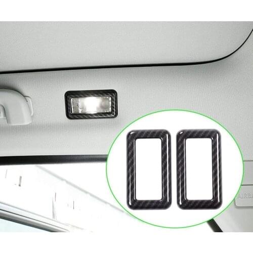 Carbon Fiber Car Rear Sunroof Reading Light Lamp Frame Trim 2pcs For Land Rover Discovery Sport 2015-2017