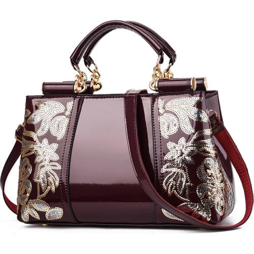 New Patent Leather Shiny Women Bag Fashion Luxury Design Atmospheric Handbag Large Capacity Womens Shoulder Messenger Bag