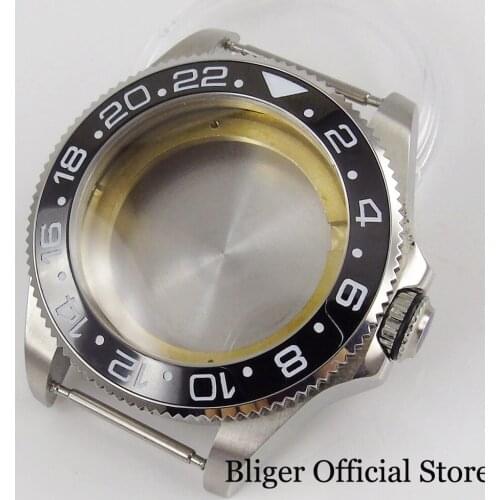 SUB Wristwatch Cases for ETA 2836 MIYOTA 8215 8205 MINGZHU DG 2813 Seeing Backcover Unidirectional Bezel